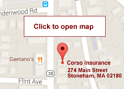 Click for Map to Corso Insurance Agency in Stoneham MA